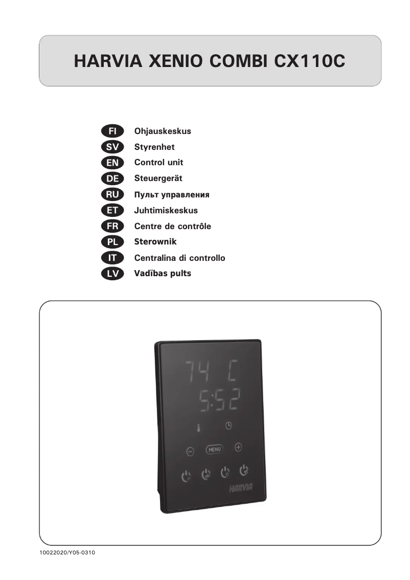 Page n°1 - Manuel utilisateur Harvia Xenio CX110400C