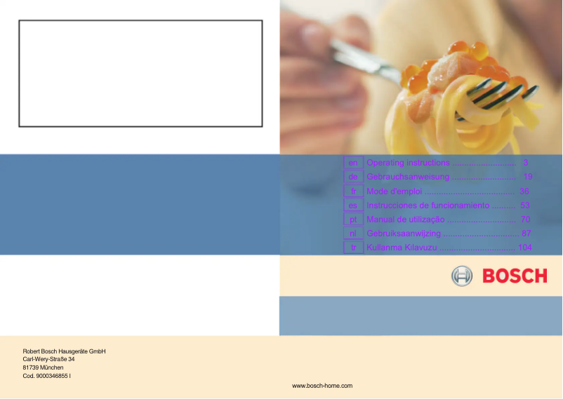 Page 1 de la notice Manuel utilisateur Bosch PRR726B90E