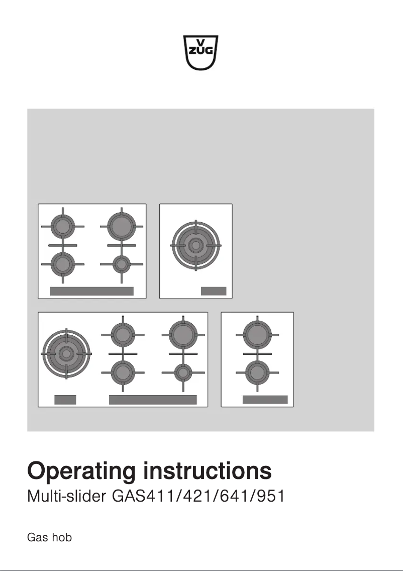 Page 1 de la notice Manuel utilisateur V-Zug GAS641GSBZ