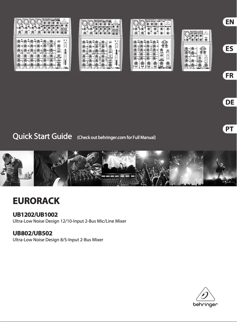 Page n°1 - Guide de démarrage rapide Behringer UB802