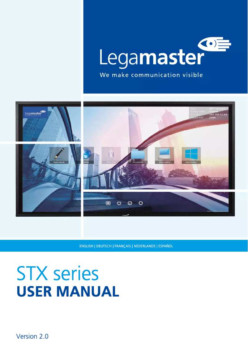 Page 1 de la notice Manuel utilisateur Legamaster STX-6550UHD