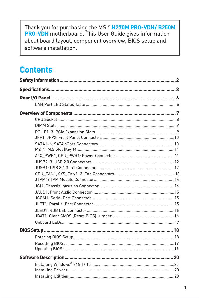 Image de la première page du manuel de l'appareil B250M PRO-VDH