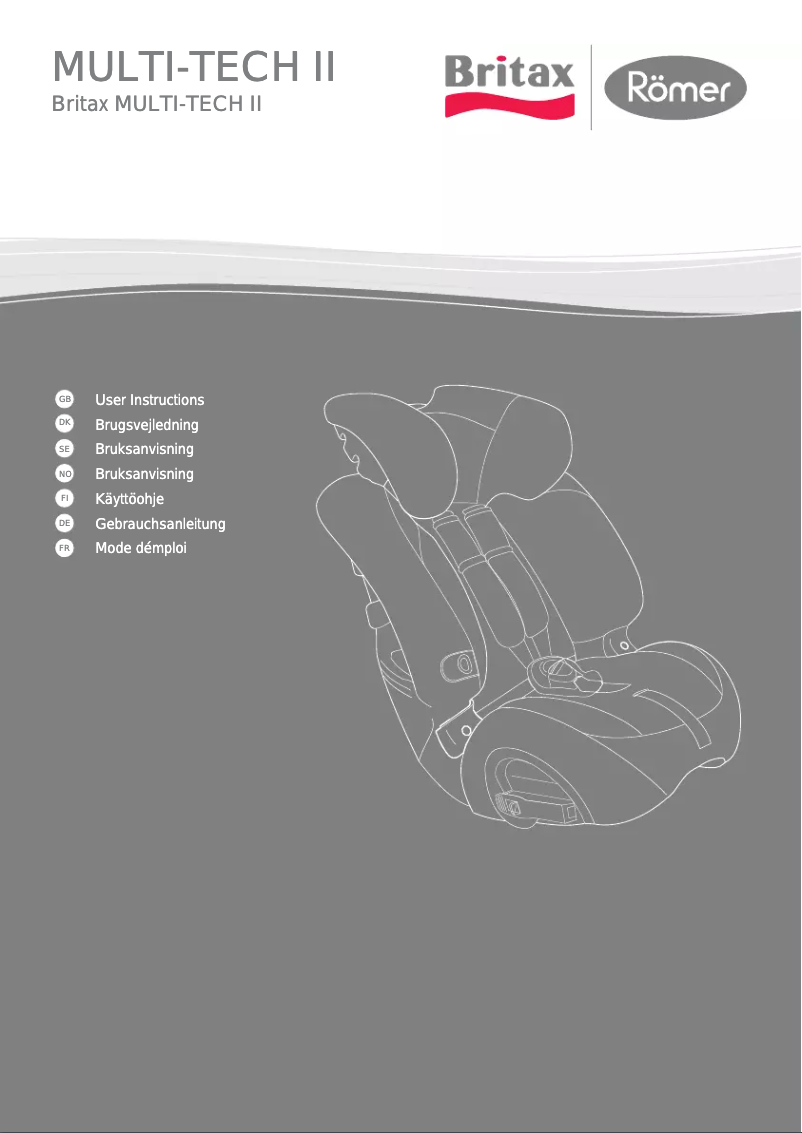 Page 1 de la notice Manuel utilisateur Britax-Römer Multi-Tech 2