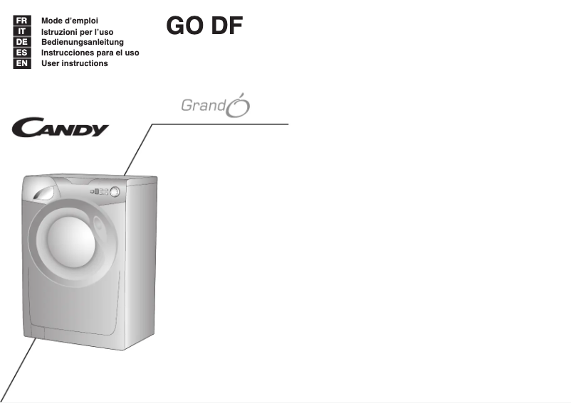 Page 1 de la notice Manuel utilisateur Candy GO 167DF/1-89S