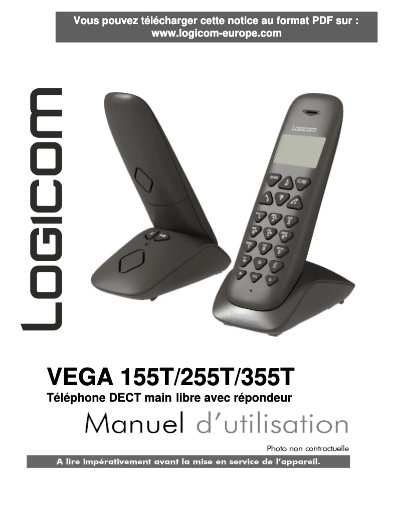 Page 1 de la notice Manuel utilisateur Logicom Vega 155T