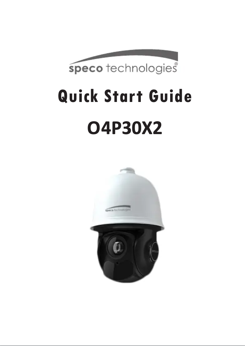 Page n°1 - Guide de démarrage rapide Speco Technologies O4P30X2