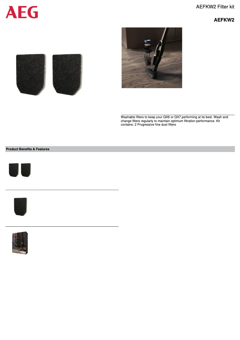 Imagen de la primera página del manual del dispositivo AEFKW2