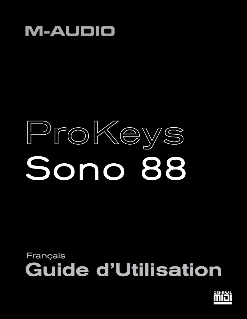 Page 1 de la notice Manuel utilisateur M-Audio ProKeys Sono 88