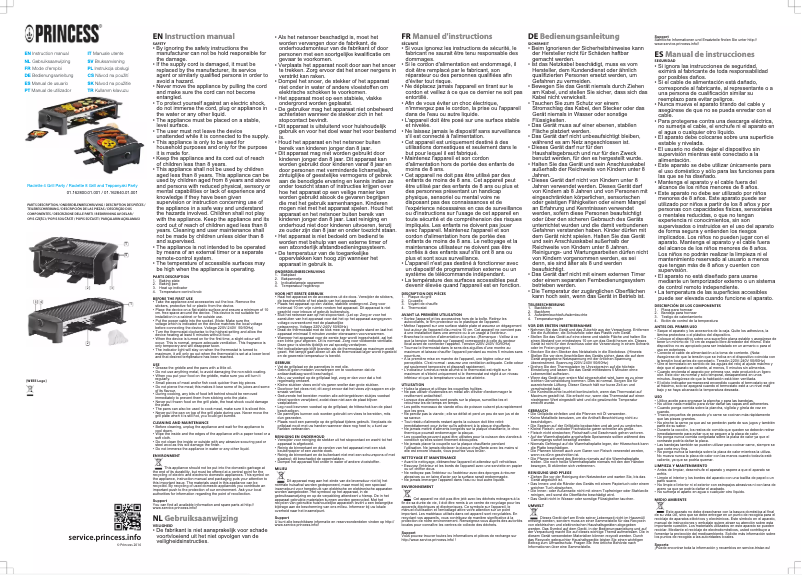 Image de la première page du manuel de l'appareil Raclette 4 Grill Party 162800