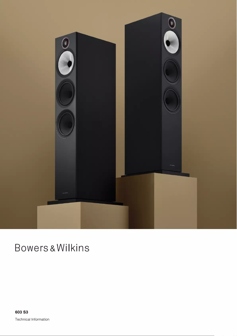 Page n°1 - Fiche technique Bowers & Wilkins 603 S3