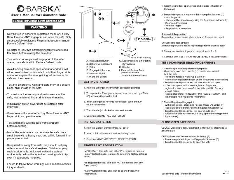 Page 1 de la notice Manuel utilisateur Barska AX11650