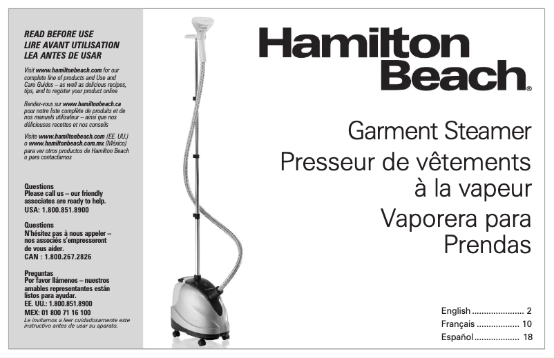 Page n°1 - Manuel utilisateur Hamilton Beach 11552