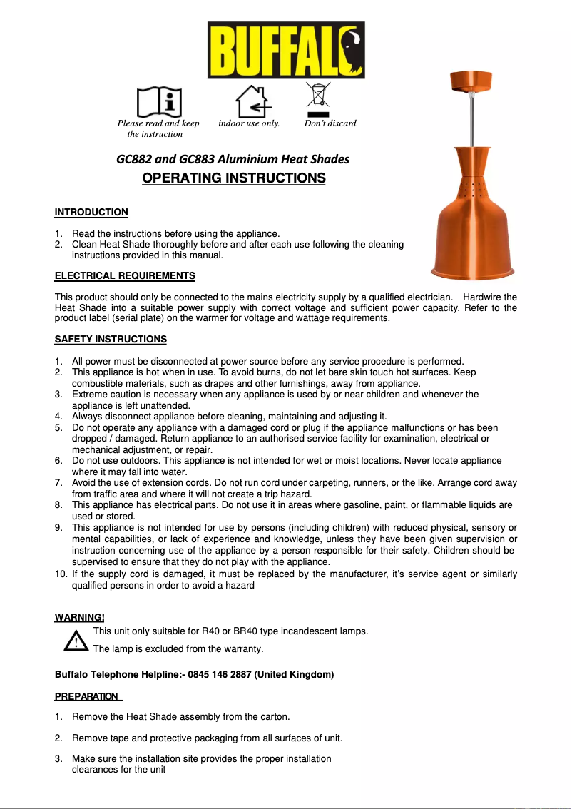 Image de la première page du manuel de l'appareil GC883