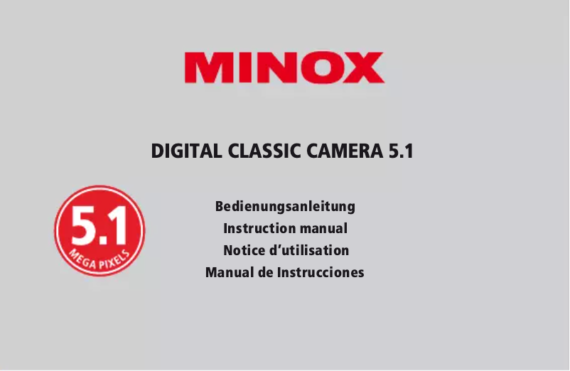 Page 1 de la notice Manuel utilisateur Minox DCC Digital Classic Camera 5.1