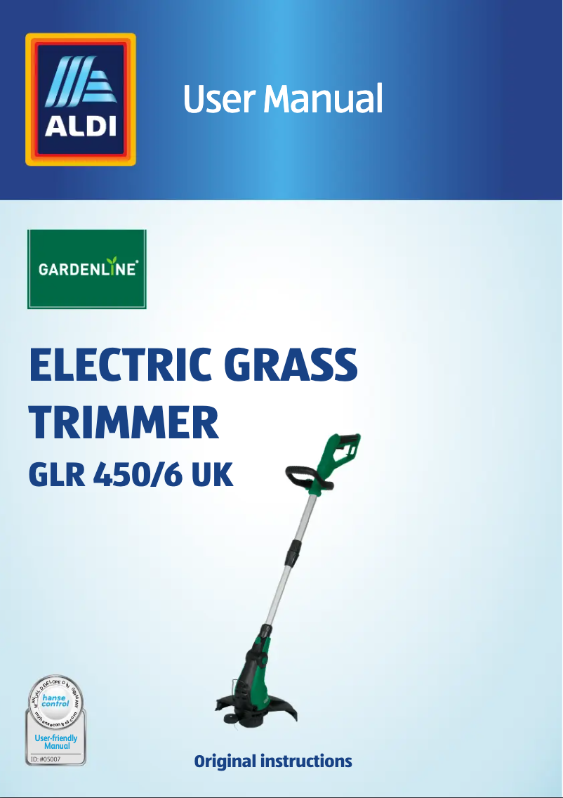 Page 1 de la notice Manuel utilisateur Gardenline GLR 450/6