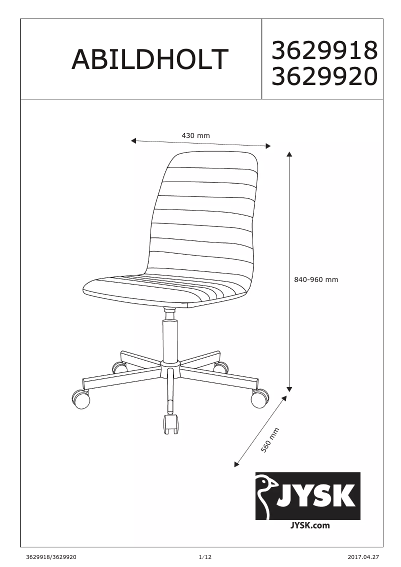 Página 1 del manual Manual de usuario JYSK Abildholt