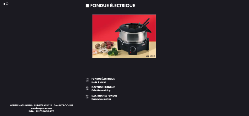 Page 1 de la notice Manuel utilisateur Bifinett KH 1090