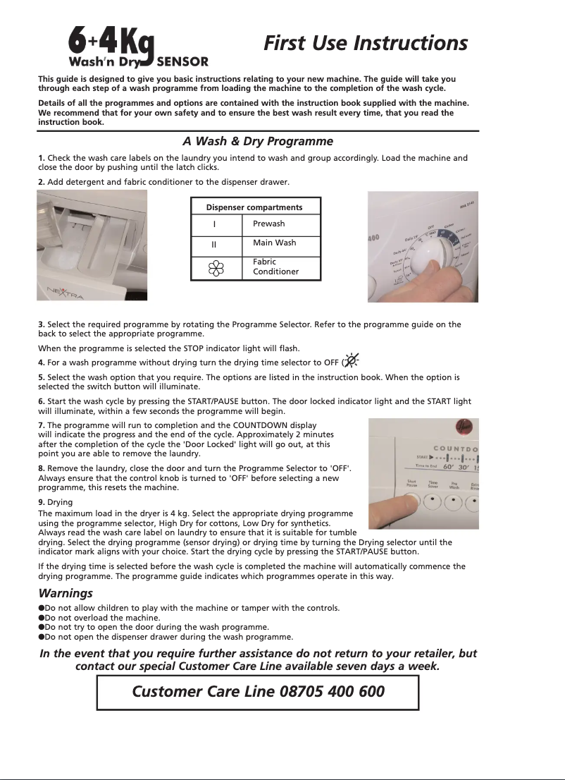 Page n°1 - Manuel utilisateur Hoover HNWL 6136-80