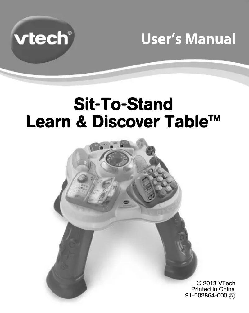 Página 1 del manual Manual de usuario Vtech Sit-To-Stand Learn & Discover Table
