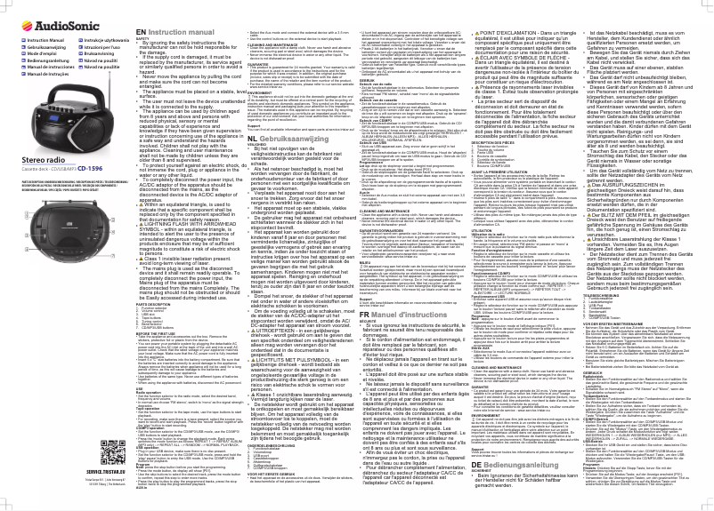 Image de la première page du manuel de l'appareil CD-1596