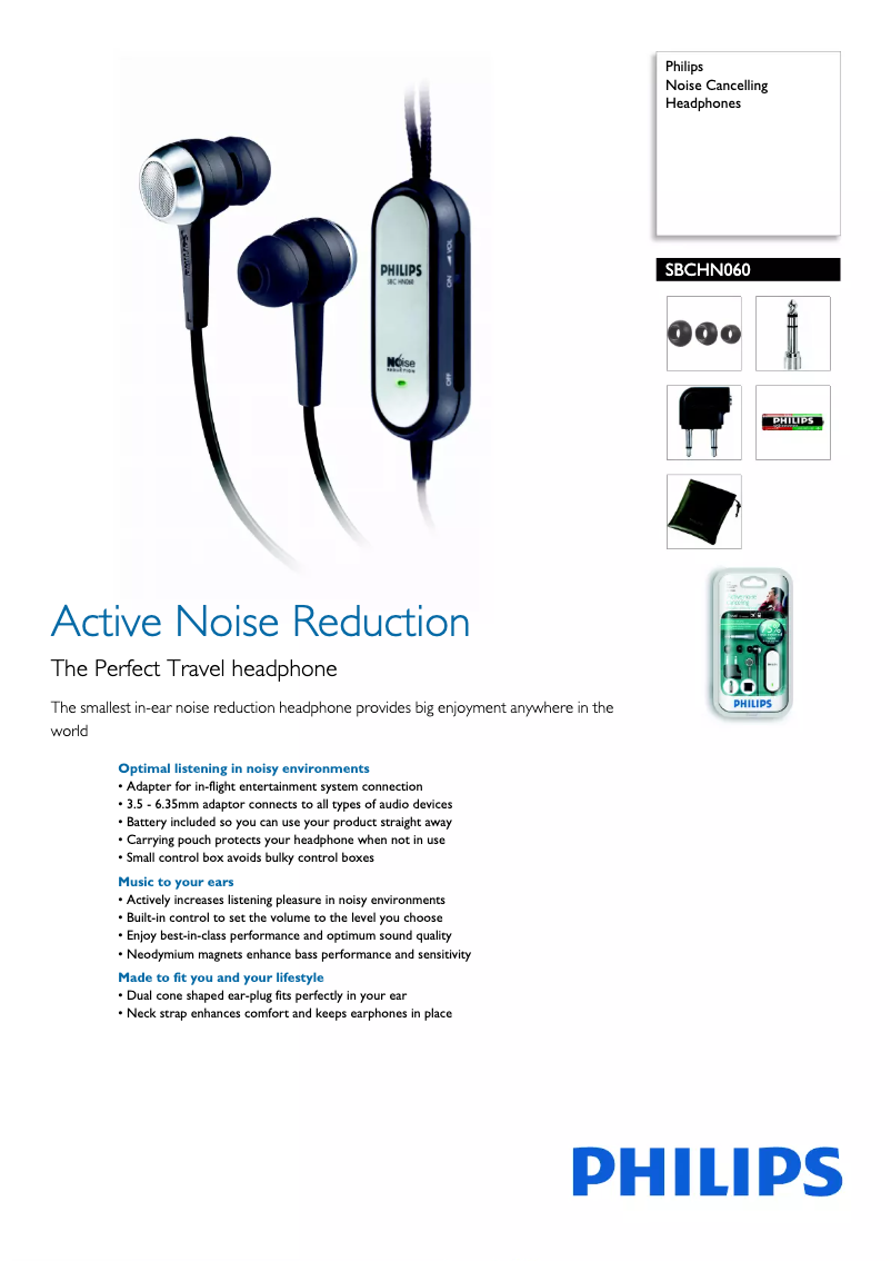 Página 1 del manual Ficha técnica Philips SBCHN060