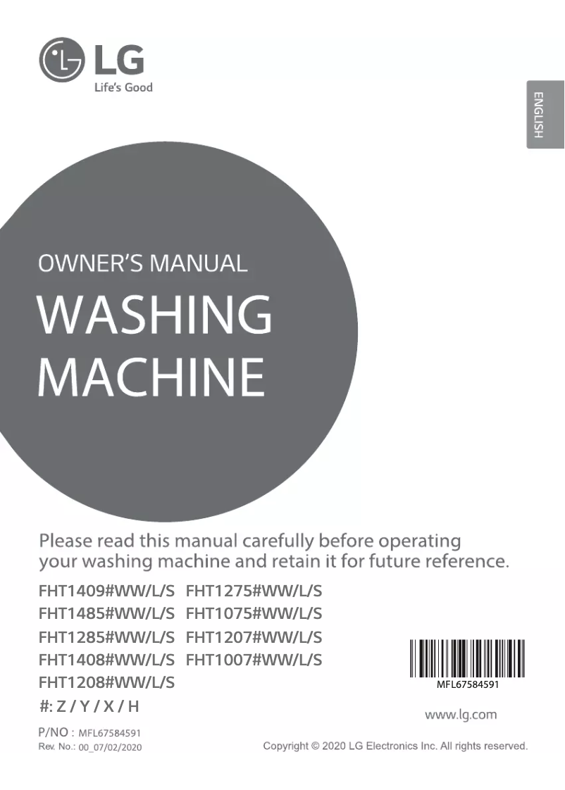 Page 1 de la notice Manuel utilisateur LG FHT1408ZWS