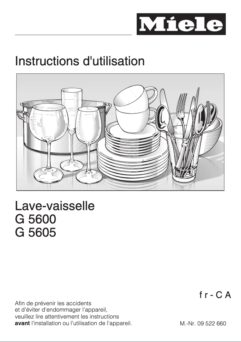 Page 1 de la notice Manuel utilisateur Miele G 5605