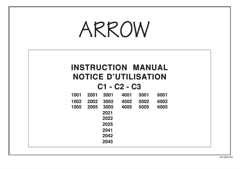 Page n°1 - Manuel utilisateur Arrow C14005