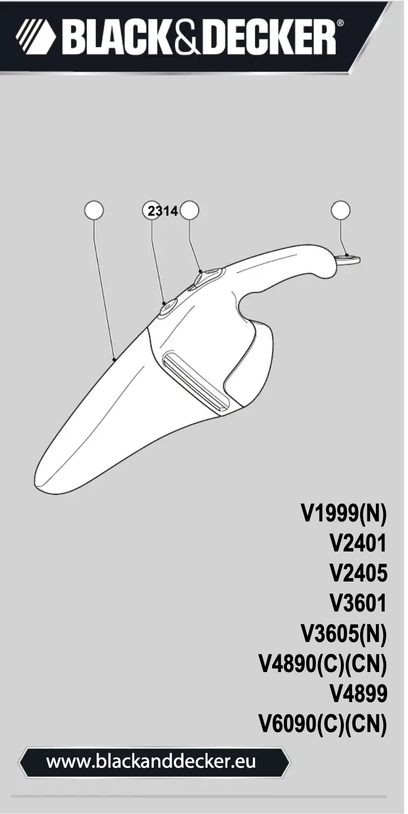 Image de la première page du manuel de l'appareil Dustbuster V6090CN