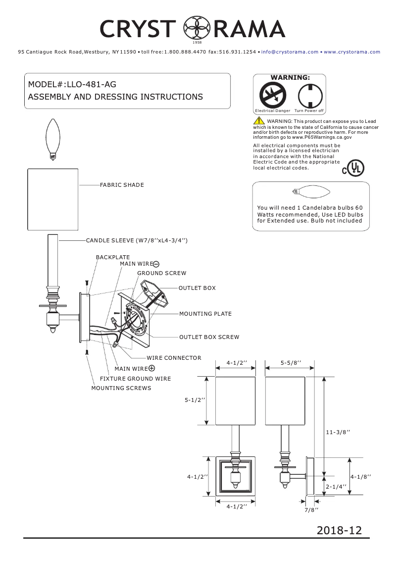 Image de la première page du manuel de l'appareil Lloyd LLO-481-AG