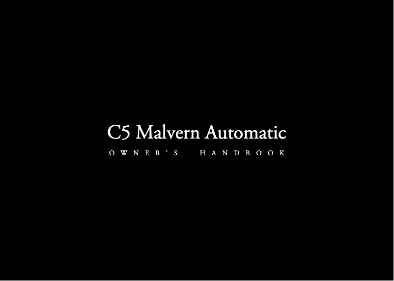 Page n°1 - Manuel utilisateur Christopher Ward C5 Malvern