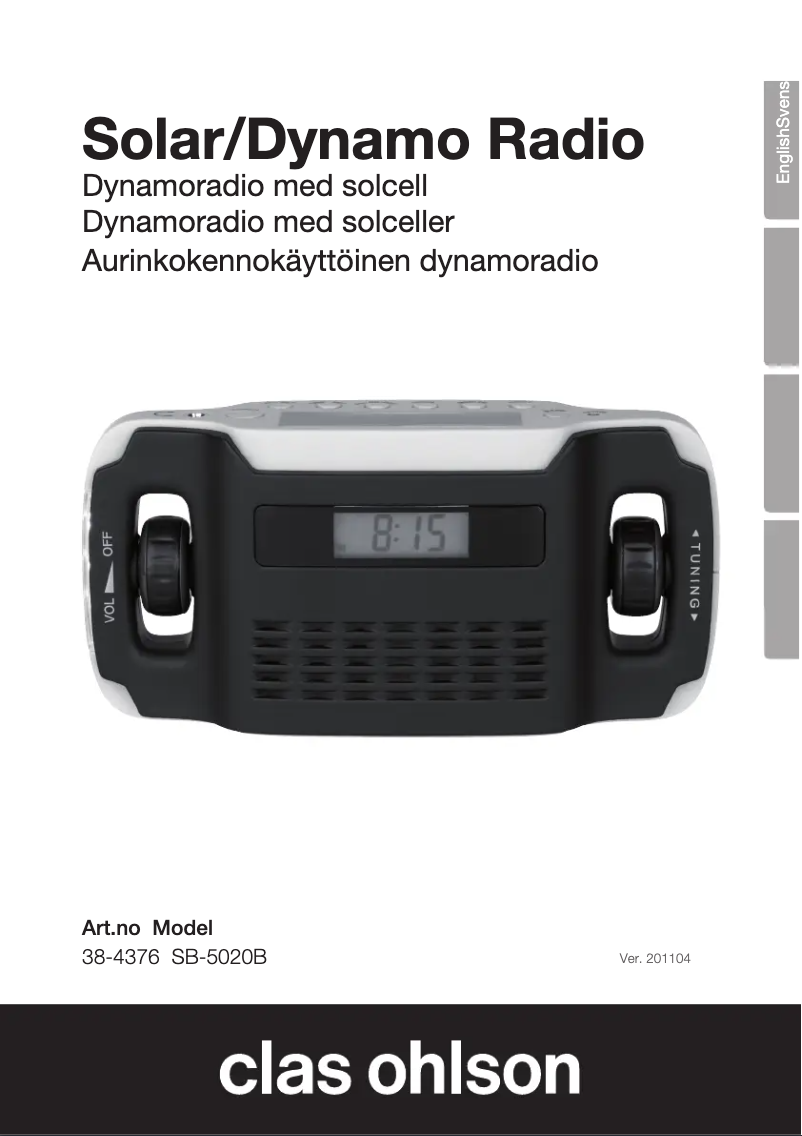 Page 1 de la notice Manuel utilisateur Clas Ohlson SB-5020B