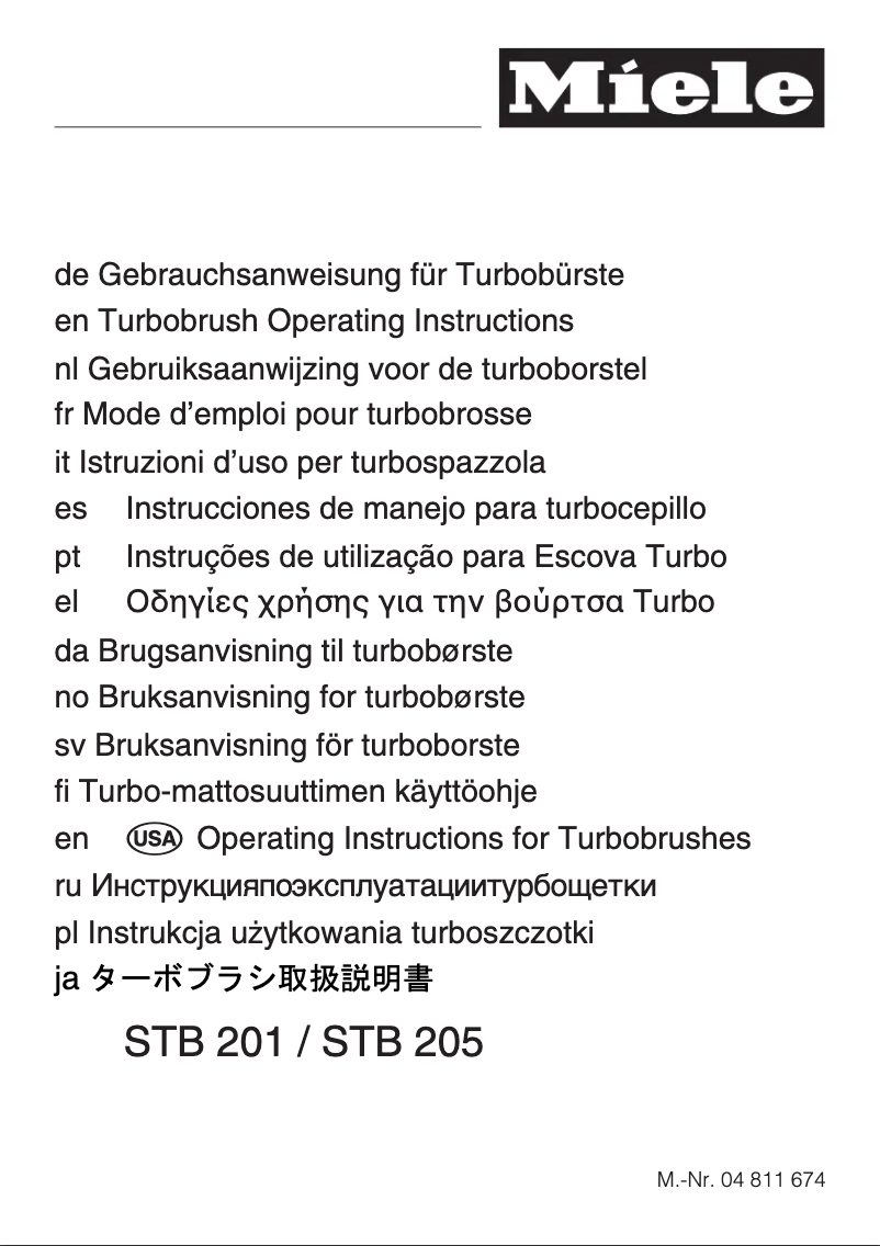 Page 1 de la notice Manuel utilisateur Miele STB 205-3