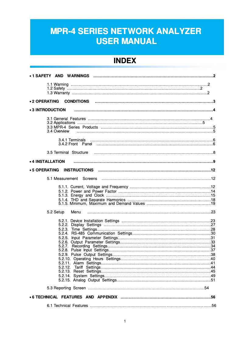 Image de la première page du manuel de l'appareil MPR-4