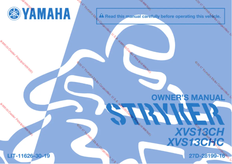 Page 1 de la notice Manuel utilisateur Yamaha Stryker (2017)