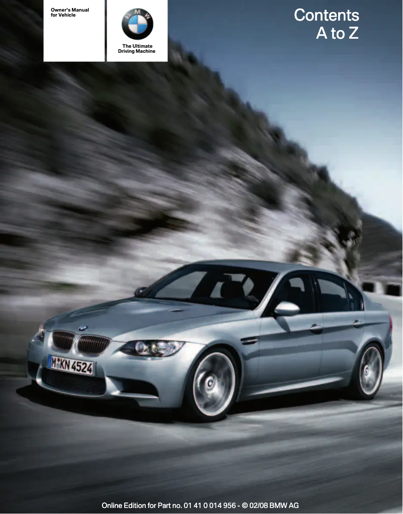 Page 1 de la notice Manuel utilisateur BMW M3 Sedan (2008)