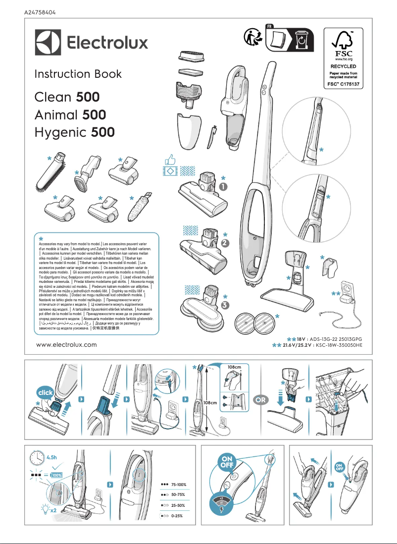 Page 1 de la notice Manuel utilisateur Electrolux ES52CB18DG