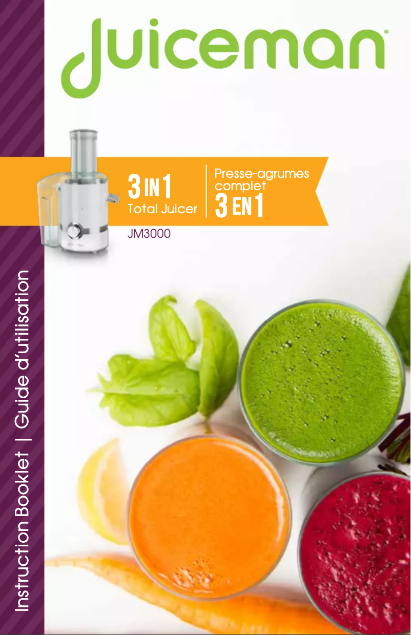 Page 1 de la notice Manuel utilisateur Juiceman JM3000C
