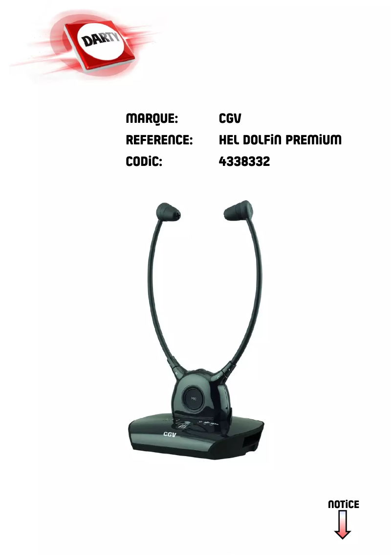 Page n°1 - Manuel utilisateur CGV Hel Dolfin Premium