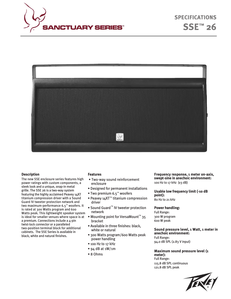Page n°1 - Manuel utilisateur Peavey SSE 26