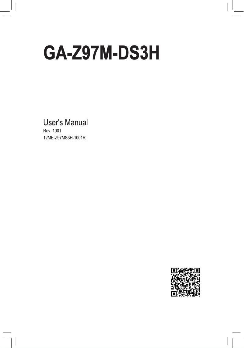 Page n°1 - Manuel utilisateur Gigabyte GA-Z97M-DS3H