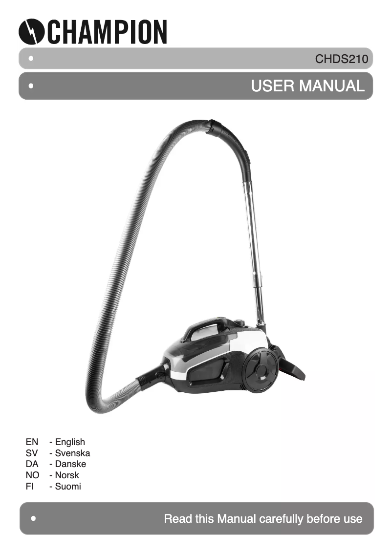 Image de la première page du manuel de l'appareil CHDS210