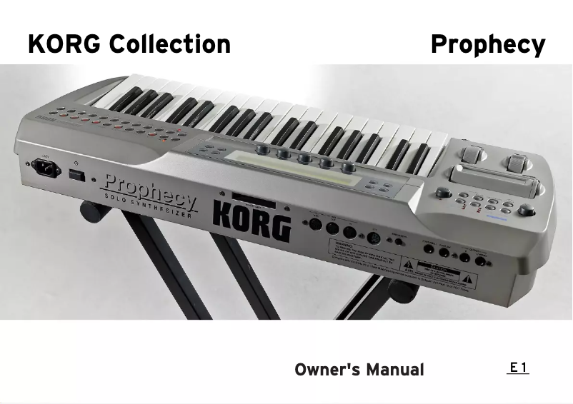 Page n°1 - Manuel utilisateur Korg Prophecy