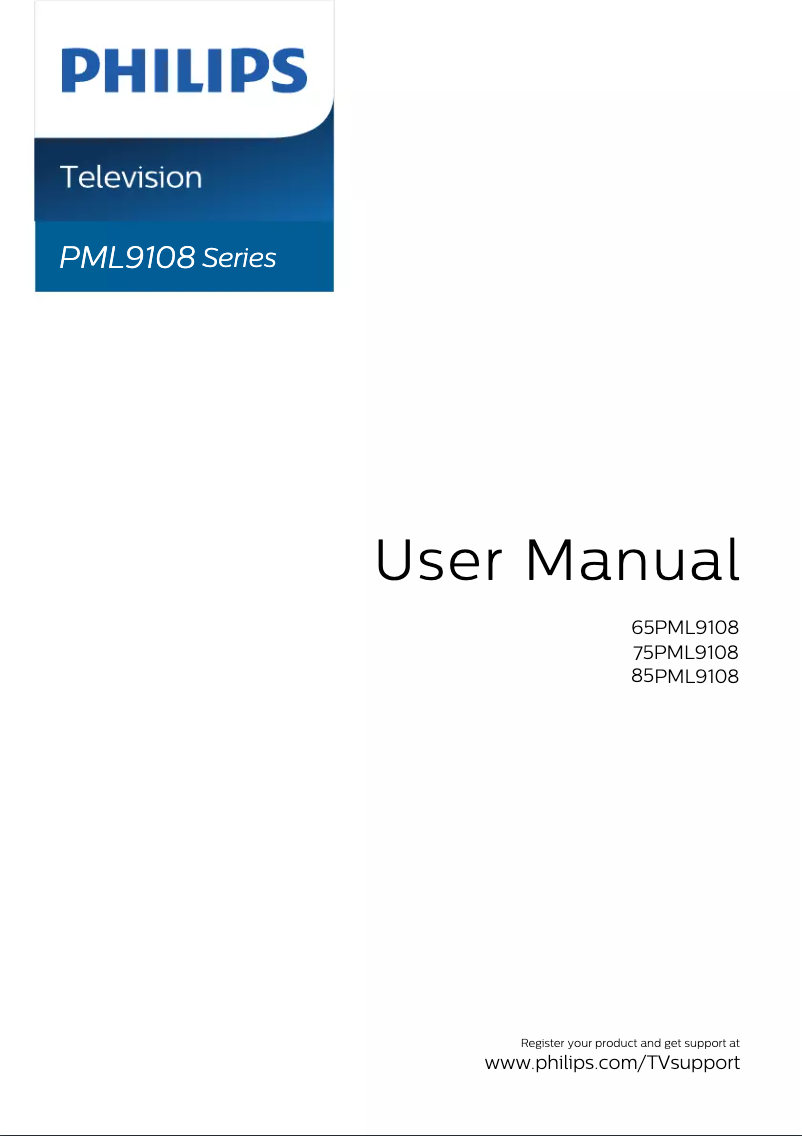 Page n°1 - Manuel utilisateur Philips 85PML9108
