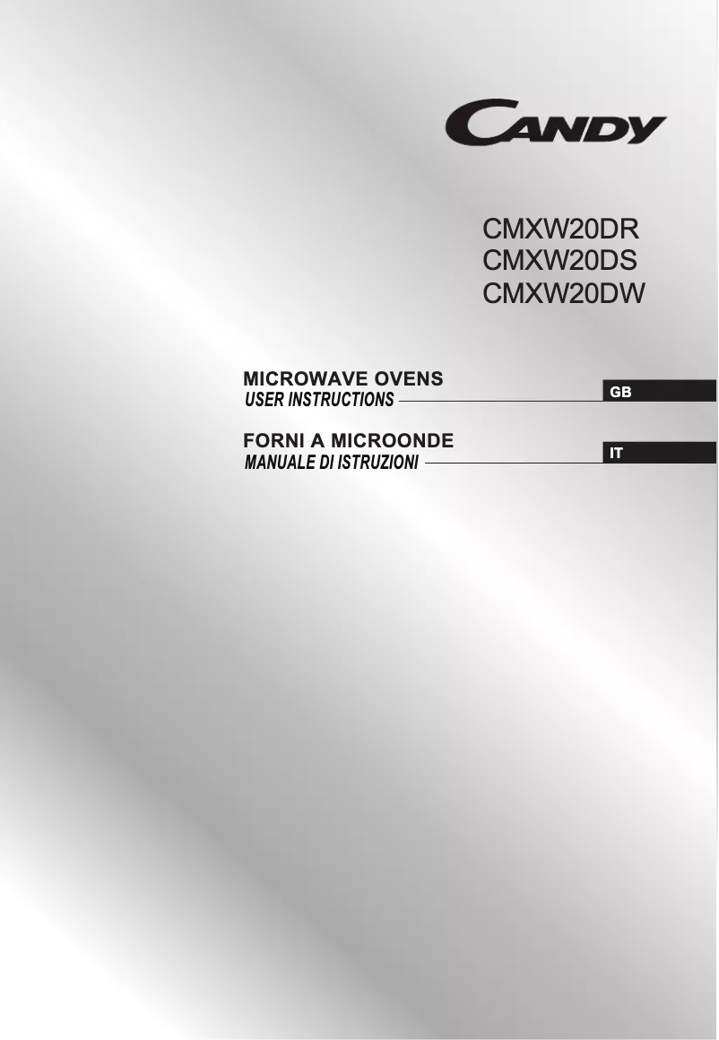 Page n°1 - Manuel utilisateur Candy CMXW20DW