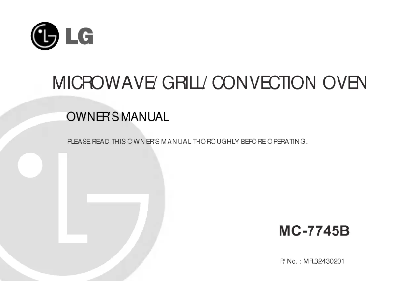 Page n°1 - Manuel utilisateur LG MC-7745B