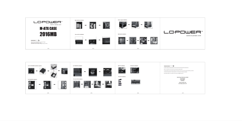 Page 1 de la notice Manuel utilisateur LC-Power M-ATX Case 2016MB