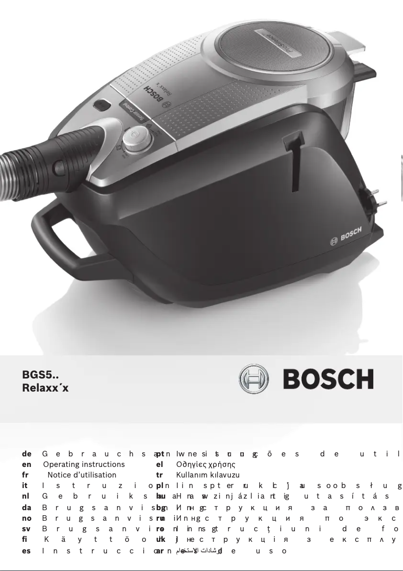 Page 1 de la notice Manuel utilisateur Bosch Relaxx'x Prosilence Plus BGS5330A