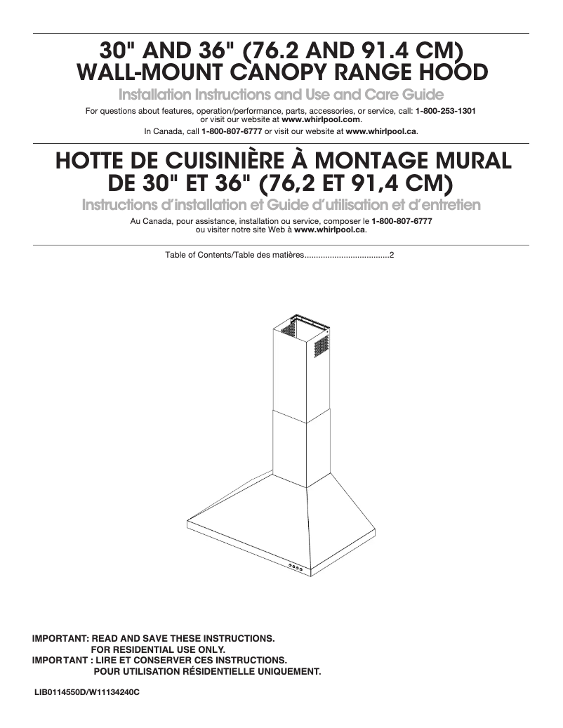 Page n°1 - Guide d'installation Amana WVW53UC6HV