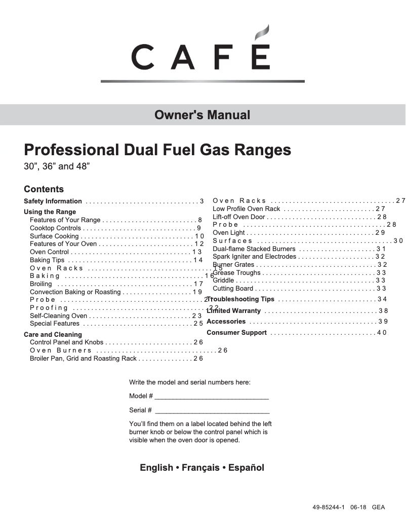 Page n°1 - Manuel utilisateur GE C2Y366P2MS1